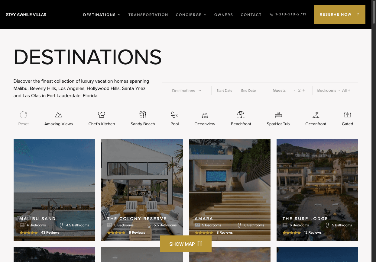 StayAwhile website screenshot