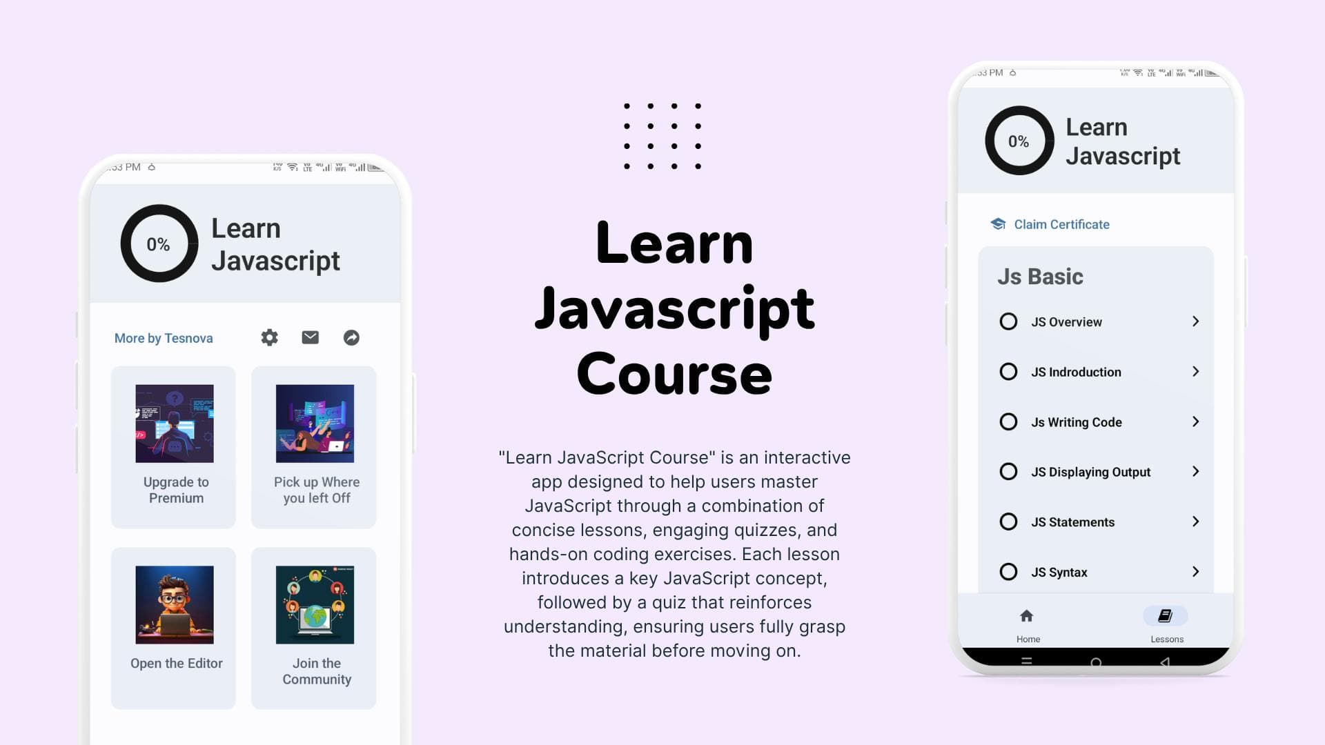 Learn JavaScript Course screen 3